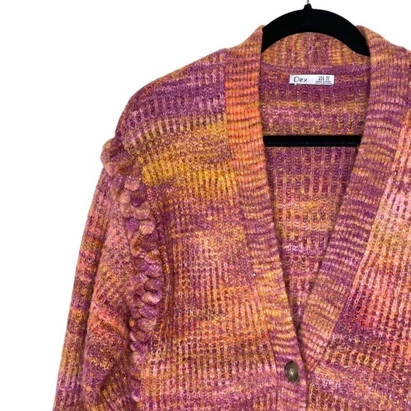 DEX Space Dye Button Front Oversized Cardigan - Picture 6 of 14